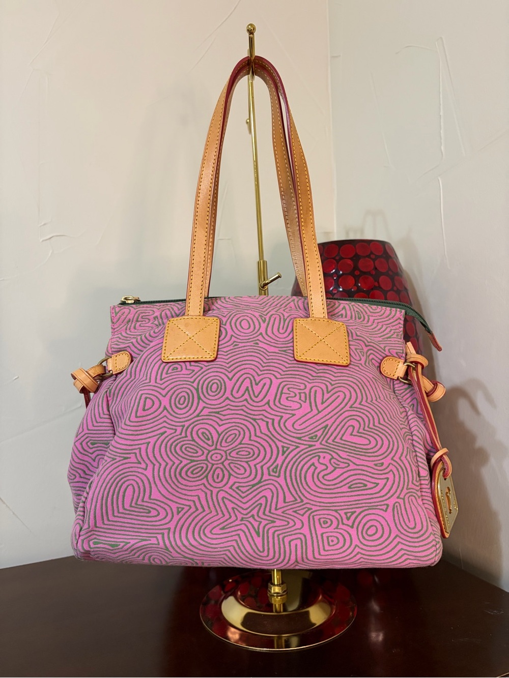 Dooney & Bourke Vintage Y2K Graffiti Doodle Canvas Satchel Bag